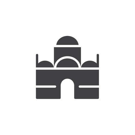 Egyptian mosque vector icon. filled flat sign for mobile concept and web design. Mosque building simple solid icon. Symbol, logo illustration. Pixel perfect vector graphicsのイラスト素材