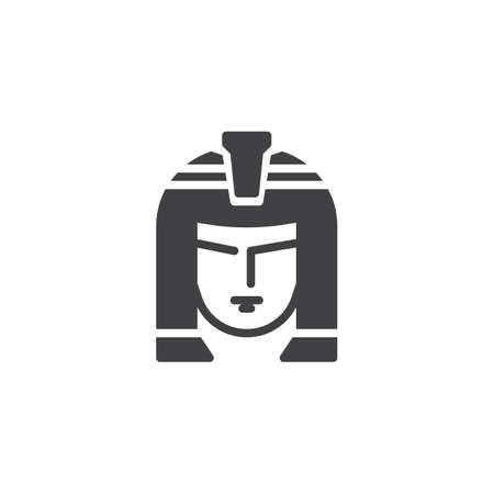 Cleopatra portrait vector icon. filled flat sign for mobile concept and web design. Egyptian queen Nefertiti simple solid icon. Symbol, logo illustration. Pixel perfect vector graphicsのイラスト素材