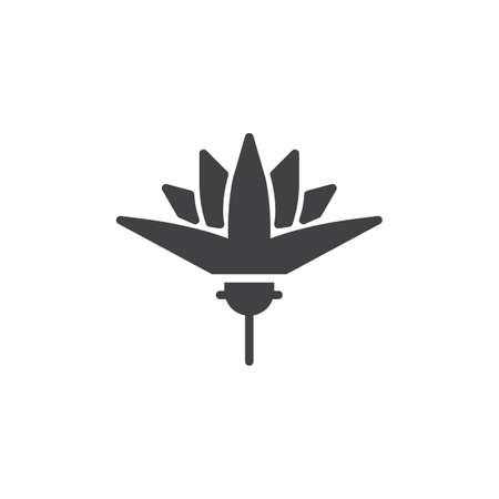 Lotus flower vector icon. filled flat sign for mobile concept and web design. Egyptian lotus simple solid icon. Symbol, logo illustration. Pixel perfect vector graphicsのイラスト素材