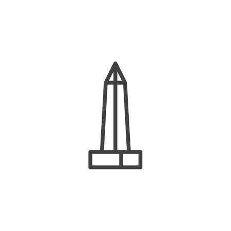 Egyptian Obelisk outline icon. linear style sign for mobile concept and web design. Luxor obelisk simple line vector icon. Symbol, logo illustration. Pixel perfect vector graphicsのイラスト素材