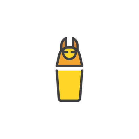 Canopic jar filled outline icon, line vector sign, linear colorful pictogram isolated on white. Symbol, logo illustration. Pixel perfect vector graphicsのイラスト素材