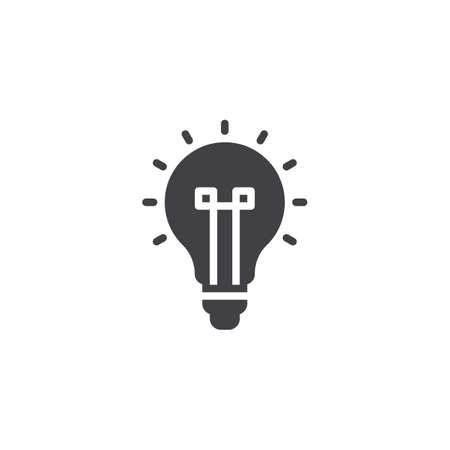 Light bulb vector icon. filled flat sign for mobile concept and web design. Lamp simple solid icon. Idea symbol,  illustration. Pixel perfect vector graphicsのイラスト素材