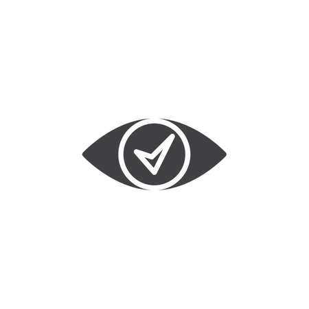 Confirm eye vector icon. filled flat sign for mobile concept and web design. Eye with check simple solid icon. Symbol, logo illustration. Pixel perfect vector graphicsの写真素材