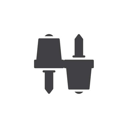 Push pins vector icon. filled flat sign for mobile concept and web design. Thumbtack simple solid icon. Symbol, logo illustration. Pixel perfect vector graphicsのイラスト素材