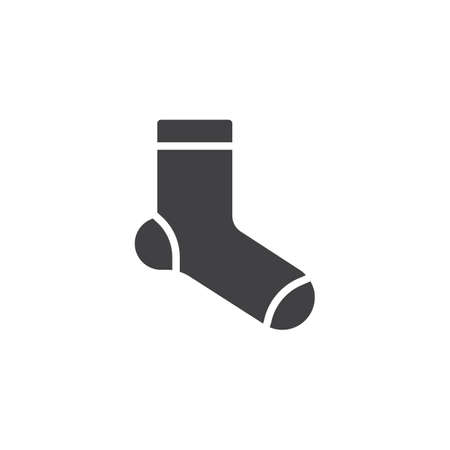 Sock vector icon. filled flat sign for mobile concept and web design. Cotton socks simple solid icon. Symbol, logo illustration. Pixel perfect vector graphicsのイラスト素材