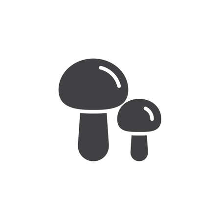 Mushroom Plant vector icon. filled flat sign for mobile concept and web design. Mushrooms simple solid icon. Symbol, logo illustration. Pixel perfect vector graphicsのイラスト素材