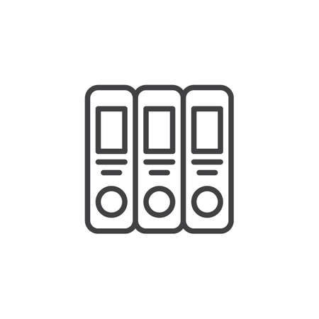 Office folders outline icon. linear style sign for mobile concept and web design. Document folders simple line vector icon. Symbol, illustration. Pixel perfect vector graphicsのイラスト素材