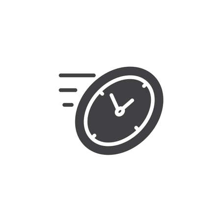 Fast time vector icon. filled flat sign for mobile concept and web design. rush hour simple solid...