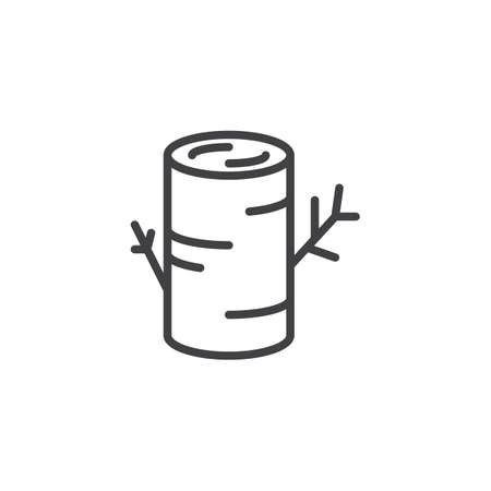 Tree stump outline icon. linear style sign for mobile concept and web design. Log simple line vector...