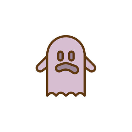 Ghost costume filled outline icon, line vector sign, linear colorful pictogram isolated on white. Halloween costume symbol, logo illustration. Pixel perfect vector graphicsのイラスト素材