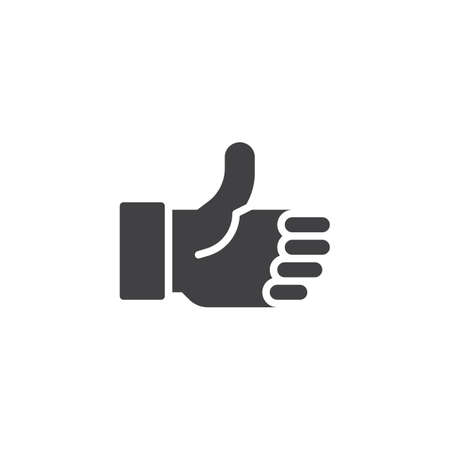 Thumbs up vector icon. filled flat sign for mobile concept and web design. Right to objection simple solid icon. Symbol,  illustration. Pixel perfect vector graphicsのイラスト素材