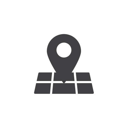 Map pin location vector icon. filled flat sign for mobile concept and web design. Map pointer simple solid icon. Symbol, logo illustration. Pixel perfect vector graphicsの写真素材