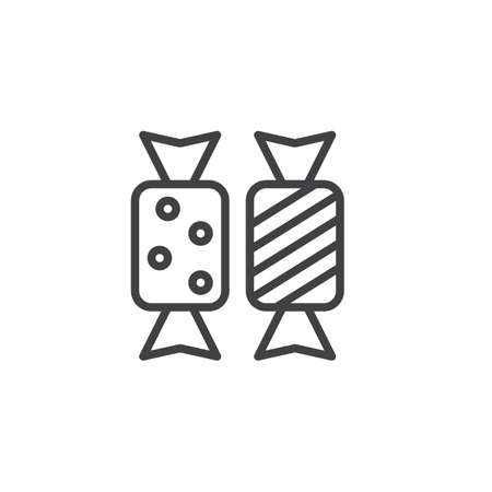 Halloween Candies outline icon. linear style sign for mobile concept and web design. Sweets line vector icon. Symbol, logo illustration. Pixel perfect vector graphicsのイラスト素材
