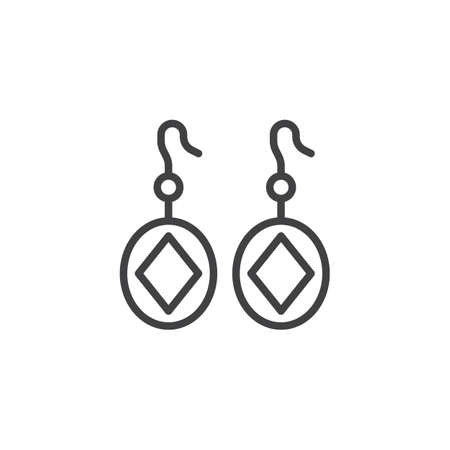 A pair of earrings outline icon. linear style sign for mobile concept and web design. jewelry earrings simple line vector icon. Symbol, logo illustration. Pixel perfect vector graphicsのイラスト素材