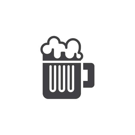 Beer mug vector icon. filled flat sign for mobile concept and web design. Glass of beer simple solid icon. Symbol, logo illustration. Pixel perfect vector graphicsのイラスト素材