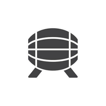 Beer barrel vector icon. filled flat sign for mobile concept and web design. Wooden barrel simple solid icon. Symbol, logo illustration. Pixel perfect vector graphicsのイラスト素材
