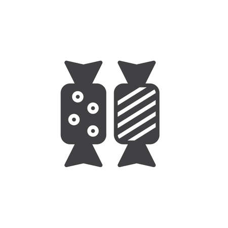 Halloween Candies vector icon. filled flat sign for mobile concept and web design. Sweets solid icon. Symbol, logo illustration. Pixel perfect vector graphicsのイラスト素材