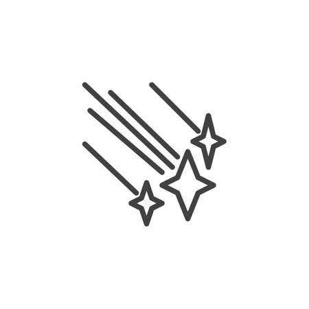 Falling stars outline icon. linear style sign for mobile concept and web design. Starfall simple...
