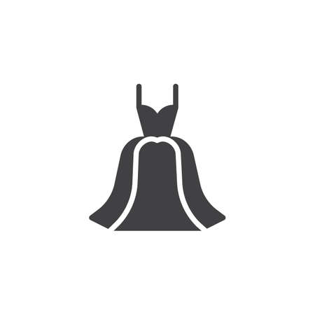 Dress vector icon. filled flat sign for mobile concept and web design. Evening gown simple solid icon. Symbol, logo illustration. Pixel perfect vector graphicsのイラスト素材