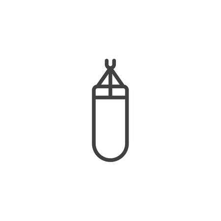 Punching Bag outline icon. linear style sign for mobile concept and web design. Boxing bag simple line vector icon. Symbol, logo illustration. Pixel perfect vector graphicsのイラスト素材