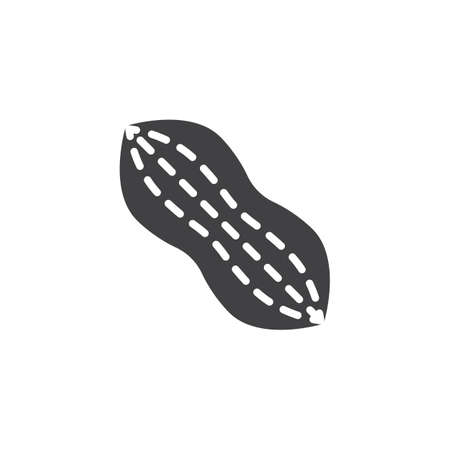 Peanut shell vector icon. filled flat sign for mobile concept and web design. arachis simple solid icon. Symbol, logo illustration. Pixel perfect vector graphicsのイラスト素材