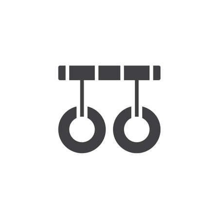 Gymnastic rings vector icon. filled flat sign for mobile concept and web design. Sports equipment simple solid icon. Symbol, logo illustration. Pixel perfect vector graphicsの写真素材