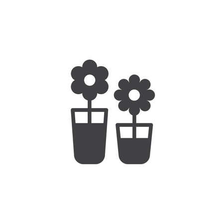 Flowers in a glass vector icon. filled flat sign for mobile concept and web design. Vase with flowers simple solid icon. Symbol, logo illustration. Pixel perfect vector graphicsの写真素材