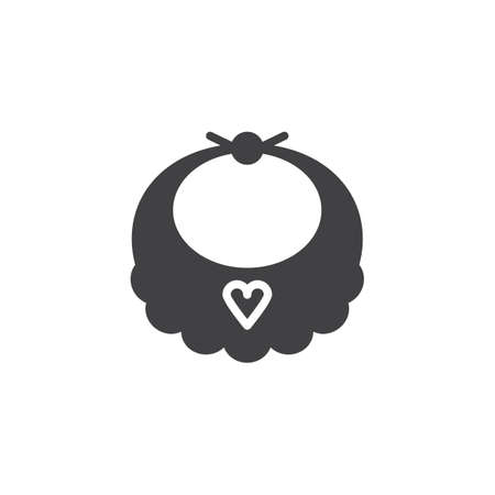 Baby bib vector icon. filled flat sign for mobile concept and web design. baby girl apron simple solid icon.のイラスト素材