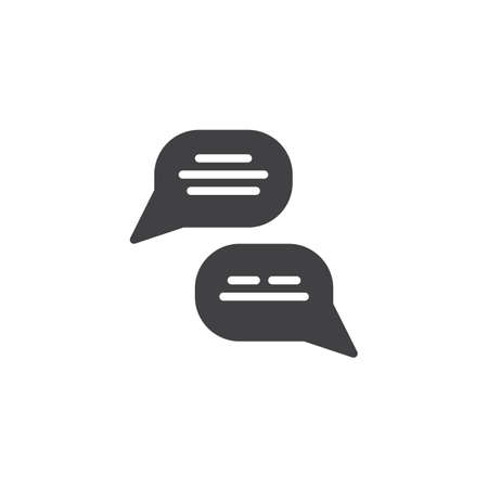 Speech bubbles vector icon. filled flat sign for mobile concept and web design. Chat dialogue simple solid icon. Symbol, logo illustration. Pixel perfect vector graphicsの写真素材