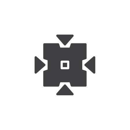 Pinch tool button vector icon. filled flat sign for mobile concept and web design. Move arrows simple solid icon. Symbol, logo illustration. Pixel perfect vector graphicsのイラスト素材