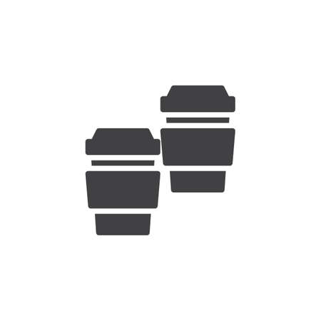 Paper coffee cup vector icon. filled flat sign for mobile concept and web design. Take away coffee simple solid icon. Symbol, logo illustration. Pixel perfect vector graphicsの写真素材