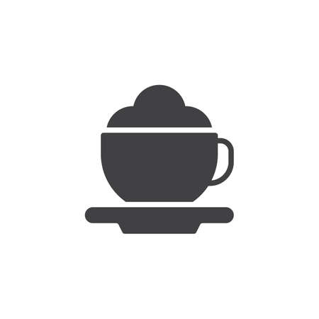 Cappuccino cup vector icon. filled flat sign for mobile concept and web design. Mocha coffee cup with foam simple solid icon. Symbol, logo illustration. Pixel perfect vector graphicsの写真素材
