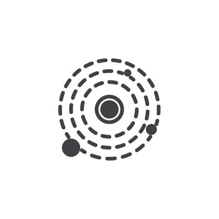 Solar System with planets and belt vector icon. filled flat sign for mobile concept and web design. Astronomy simple solid icon. Symbol, logo illustration. Pixel perfect vector graphicsのイラスト素材