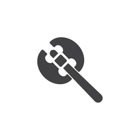 Medieval battle axe vector icon. filled flat sign for mobile concept and web design. Double ax solid icon. Symbol, logo illustration. Pixel perfect vector graphicsの写真素材