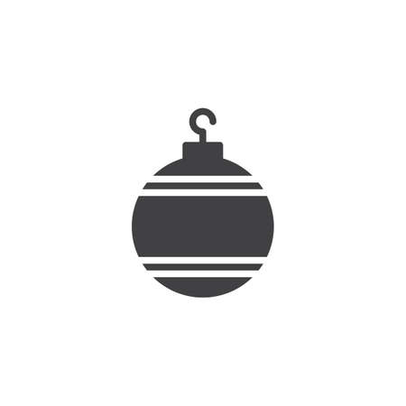 Christmas ball vector icon. filled flat sign for mobile concept and web design. Baubles simple solid icon. Symbol, logo illustration. Pixel perfect vector graphicsのイラスト素材