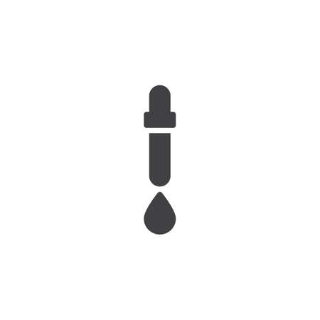 Pipette dropper vector icon. filled flat sign for mobile concept and web design. Eye drops simple solid icon. Symbol, logo illustration. Pixel perfect vector graphicsのイラスト素材