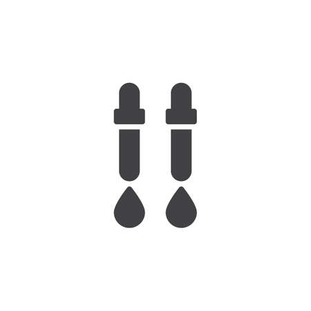Dropper pipette vector icon. filled flat sign for mobile concept and web design. Eye drops simple solid icon. Symbol, logo illustration. Pixel perfect vector graphicsのイラスト素材