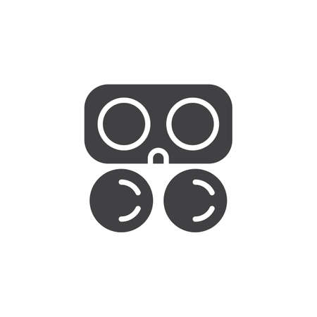 Contact lens case vector icon. filled flat sign for mobile concept and web design. Container, for contact lenses simple solid icon. Symbol, logo illustration. Pixel perfect vector graphicsのイラスト素材