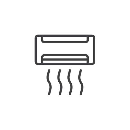 Air conditioning outline icon. linear style sign for mobile concept and web design. AC unit line vector icon. Symbol, logo illustration. Pixel perfect vector graphicsのイラスト素材