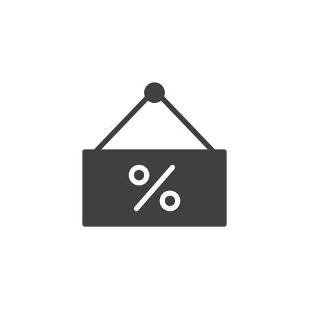 Percentage label vector icon. filled flat sign for mobile concept and web design. Discount sign simple solid icon.のイラスト素材