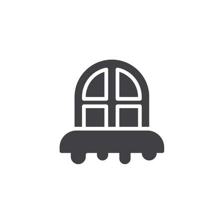 Snowy window vector icon. filled flat sign for mobile concept and web design. Christmas window simple solid icon. Symbol, illustration. Pixel perfect vector graphicsの写真素材