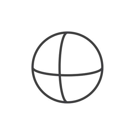 Sphere geometrical figure outline icon. linear style sign for mobile concept and web design. Sphere geometric shape simple line vector icon. Symbol, logo illustration. Pixel perfect vector graphicsのイラスト素材