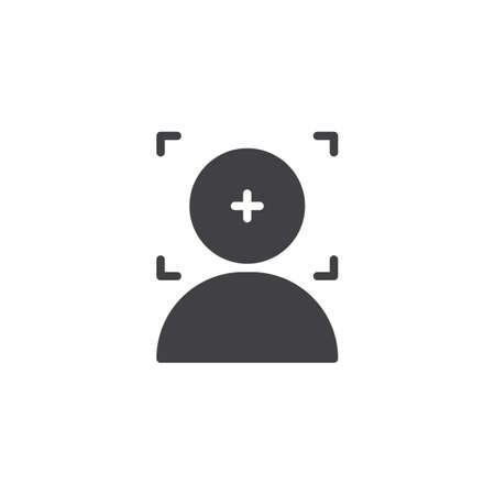 Target audience vector icon. filled flat sign for mobile concept and web design. User in focus simple solid icon. Symbol, logo illustration. Pixel perfect vector graphicsのイラスト素材