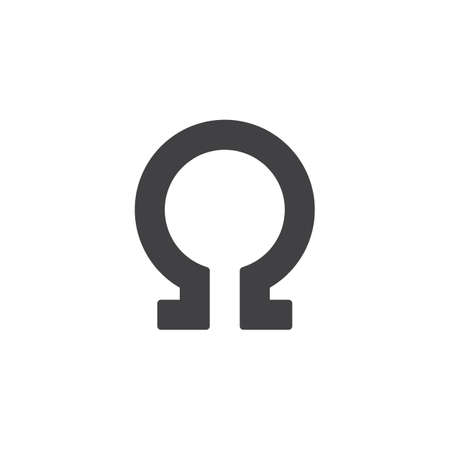 Omega Letter Vector Icon Filled Flat Sign For Mobile Concept And