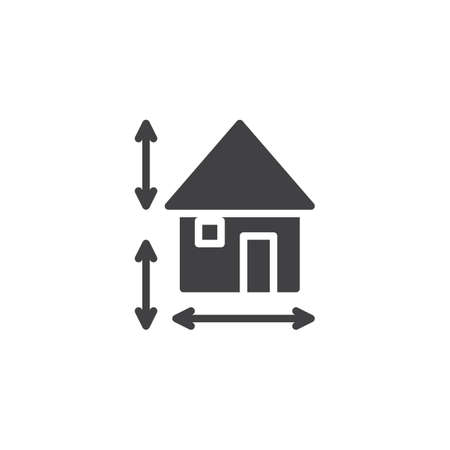 House plan measuring vector icon. filled flat sign for mobile concept and web design. Architecture construction blueprint simple solid icon. Symbol, logo illustration. Pixel perfect vector graphicsの写真素材