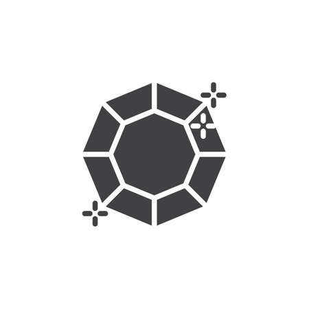 Precious gemstone vector icon. filled flat sign for mobile concept and web design. Crystal Gem Diamond simple solid icon. Symbol, logo illustration. Pixel perfect vector graphicsの写真素材