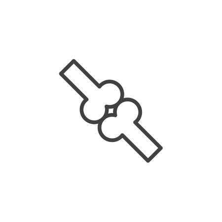 Human Bones outline icon. linear style sign for mobile concept and web design. Osteoporosis bone simple line vector icon. Symbol, logo illustration. Pixel perfect vector graphicsのイラスト素材