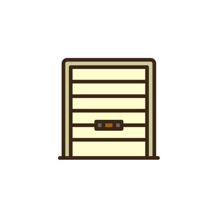 Garage door filled outline icon, line vector sign, linear colorful pictogram isolated on white. Shutter gate symbol, logo illustration. Pixel perfect vector graphicsの写真素材