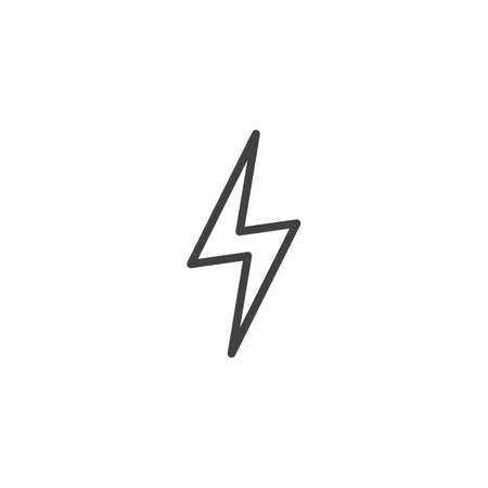 Thunderstorm outline icon. linear style sign for mobile concept and web design. Lightning weather simple line vector icon. Symbol, logo illustration. Pixel perfect vector graphicsのイラスト素材
