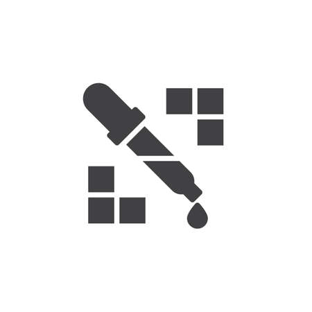 Picker pipette vector icon. filled flat sign for mobile concept and web design. Eyedropper, design tool simple solid icon. Symbol, logo illustration. Pixel perfect vector graphicsのイラスト素材
